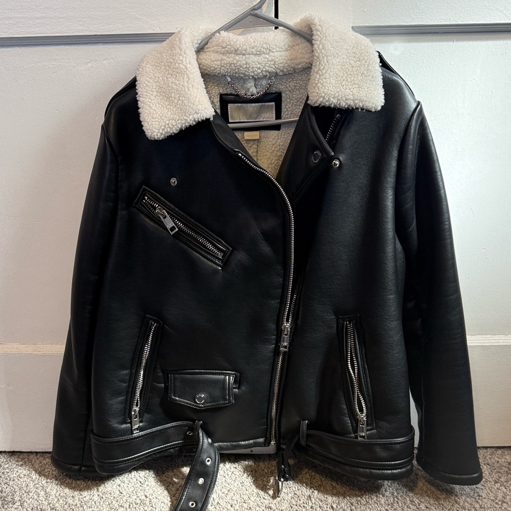 Michael Kors Faux Fur Lined Leather Jacket